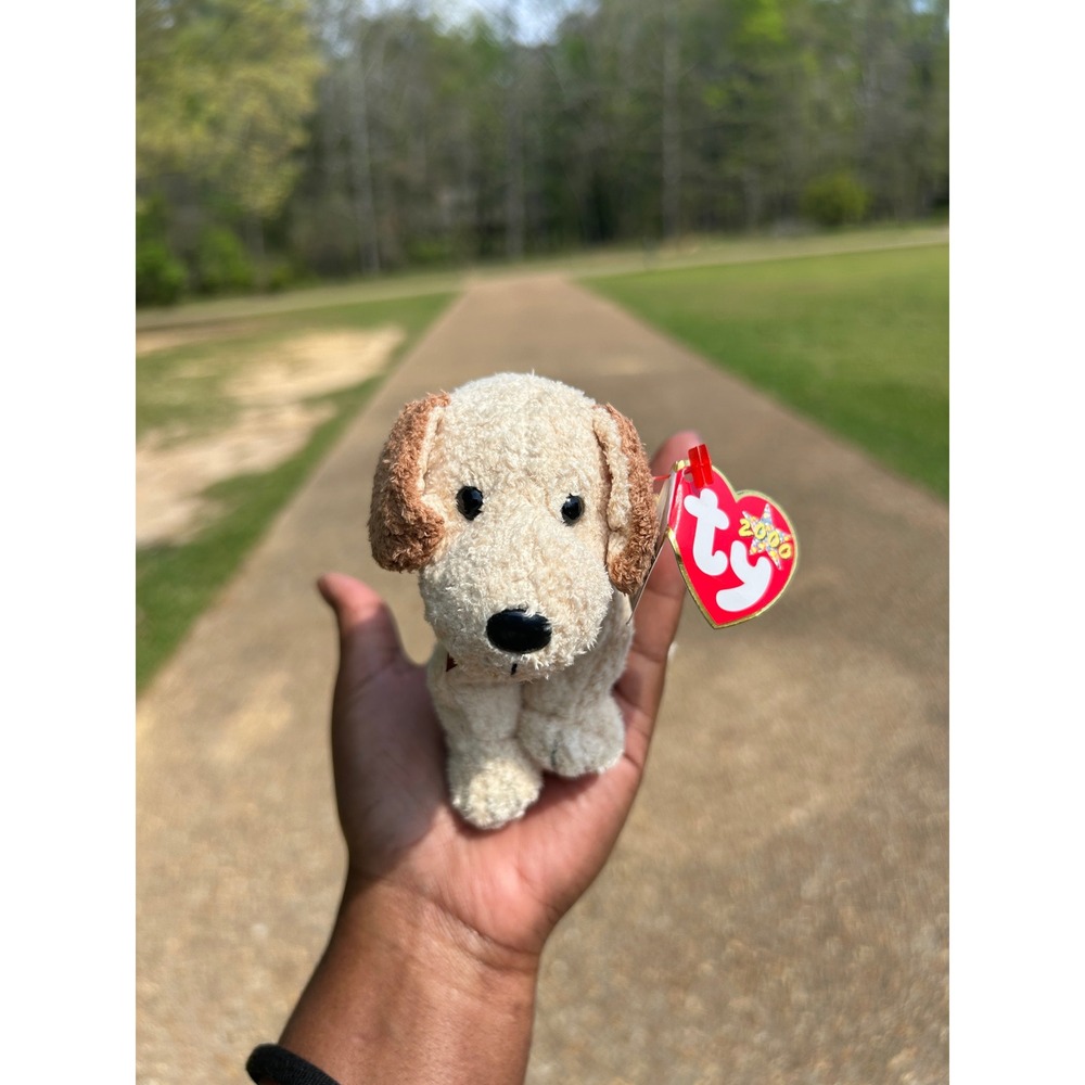 Ty Beanie Babies Rufus Dog Kids Small Cream Brown‎ Excellent 2000 Retired Plush